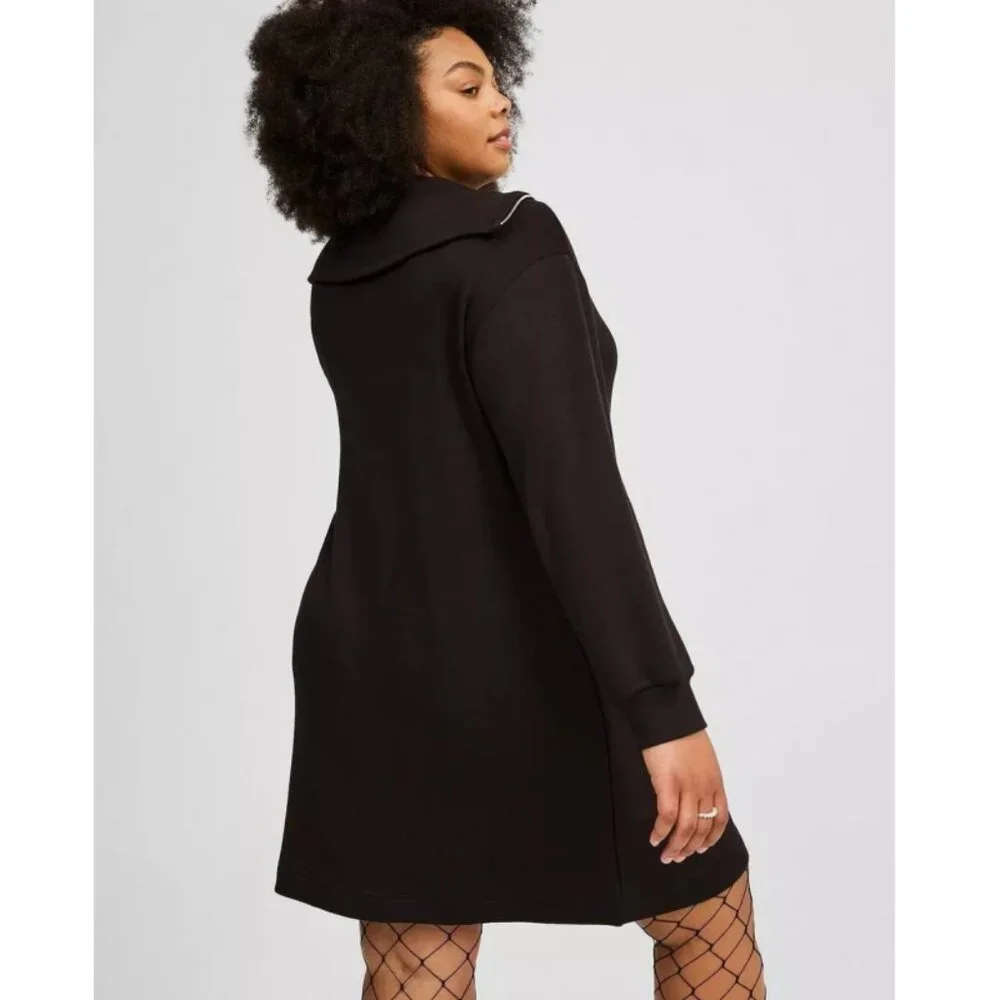 NWT Torrid 2 Black Scuba Quarter Zip Mini Dress 2X 18 20